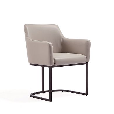 MANHATTAN COMFORT Serena Modern Vegan Leather Upholstered Dining Armchair Set of 2