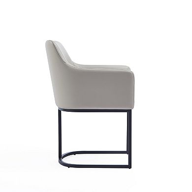 MANHATTAN COMFORT Serena Modern Vegan Leather Upholstered Dining Armchair Set of 2