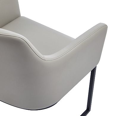 MANHATTAN COMFORT Serena Modern Vegan Leather Upholstered Dining Armchair Set of 2