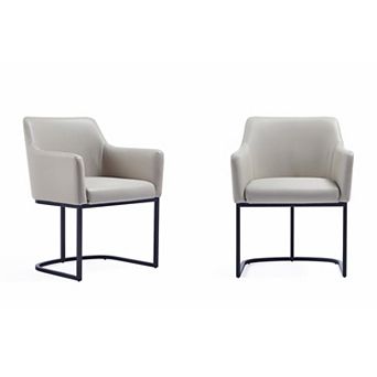 MANHATTAN COMFORT Serena Modern Vegan Leather Upholstered Dining Armchair Set of 2