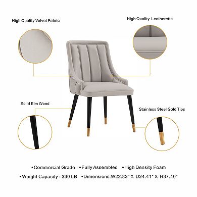 MANHATTAN COMFORT Eda Upholstered Dining Chair Set of 2
