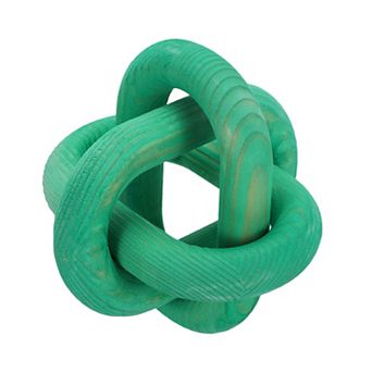Wood Knot Decor, 6" Chain Link Home Desktop Ornaments Hand Carved Farmhouse Decor