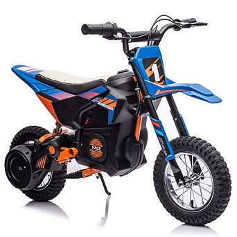 24V Kids Ride On Motocross Motorcycle,250W Motor,Up to 13.6 MPH,Chain Driven,Leather Seat,Disc Brake