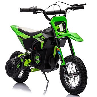 24V Kids Ride On Motocross Motorcycle,250W Motor,Up to 13.6 MPH,Chain Driven,Leather Seat,Disc Brake