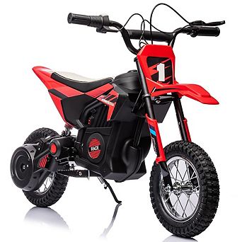 24V Kids Ride On Motocross Motorcycle,250W Motor,Up to 13.6 MPH,Chain Driven,Leather Seat,Disc Brake