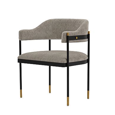 MANHATTAN COMFORT Lia Modern Upholstered Metal Dining Armchair Set of 2