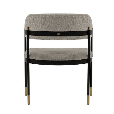 MANHATTAN COMFORT Lia Modern Upholstered Metal Dining Armchair Set of 2
