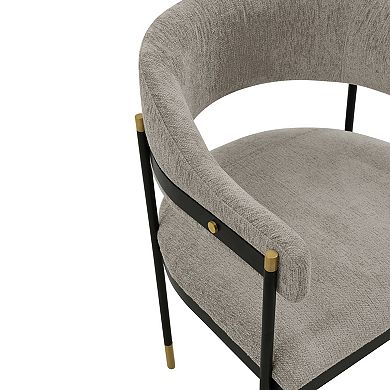 MANHATTAN COMFORT Lia Modern Upholstered Metal Dining Armchair Set of 2