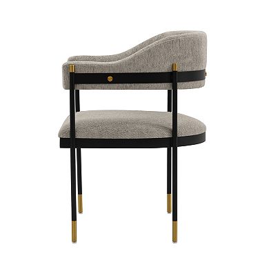 MANHATTAN COMFORT Lia Modern Upholstered Metal Dining Armchair Set of 2