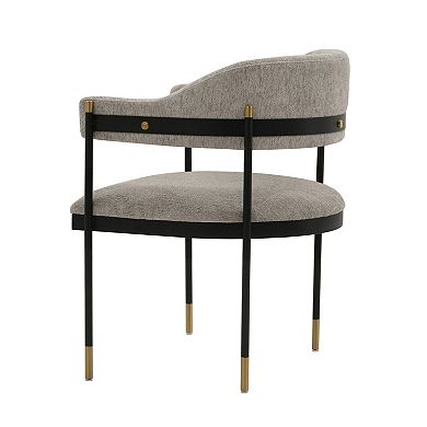 MANHATTAN COMFORT Lia Modern Upholstered Metal Dining Armchair Set of 2