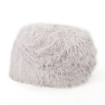 GOODSILO Large Rounded Faux Fur Bean Bag Chair for Comfortable Lounging and Relaxation