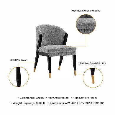 MANHATTAN COMFORT Ola Upholstered Wood Dining Chair Set of 2