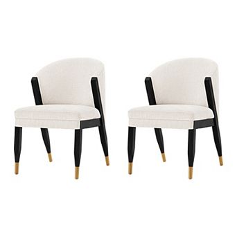 MANHATTAN COMFORT Ola Upholstered Wood Dining Chair Set of 2