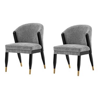 MANHATTAN COMFORT Ola Upholstered Wood Dining Chair Set of 2