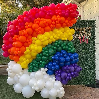 Rainbow Balloon Arch Kit 175 Pcs Assorted Colors for Birthday Party