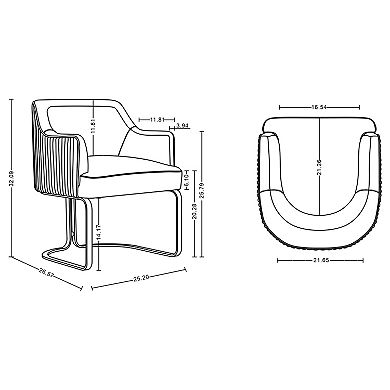 MANHATTAN COMFORT Raya Modern Vegan Leather Upholstered Dining Chair Set of 2