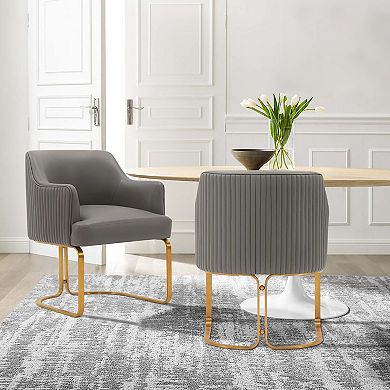 MANHATTAN COMFORT Raya Modern Vegan Leather Upholstered Dining Chair Set of 2