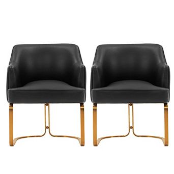 MANHATTAN COMFORT Raya Modern Vegan Leather Upholstered Dining Chair Set of 2