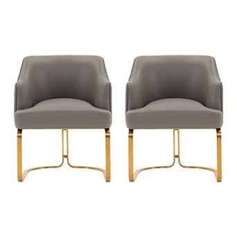 MANHATTAN COMFORT Raya Modern Vegan Leather Upholstered Dining Chair Set of 2