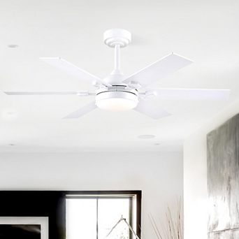 46" Ceiling Fan with LED Light, Quiet DC Motor, 6-Speed App Remote, Reversible Blades