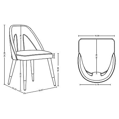 MANHATTAN COMFORT Neda Modern Velvet Upholstered Dining Chair Set of 2