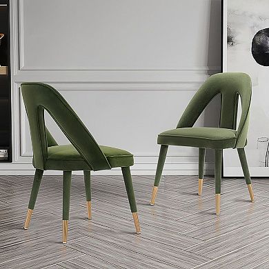 MANHATTAN COMFORT Neda Modern Velvet Upholstered Dining Chair Set of 2