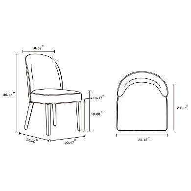 MANHATTAN COMFORT Hillman Upholstered Dining Chair Set of 4