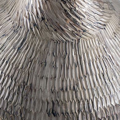 TOEMOA Modern Geometric Textured Glass Vase for Home Decor Centerpiece