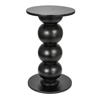 Hello Honey Round Mango Wood Over-sized Bubble End Table, Black