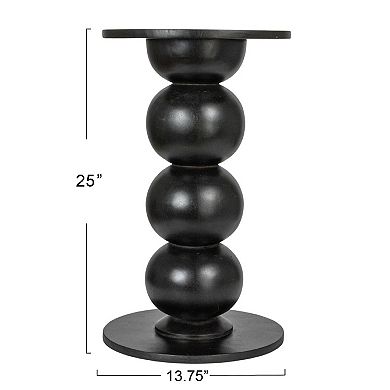 Hello Honey Round Mango Wood Over-sized Bubble End Table, Black