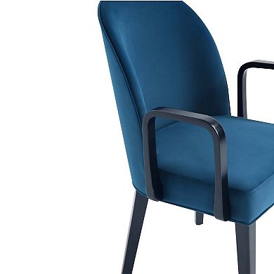 MANHATTAN COMFORT Modern Velvet Upholstered Dining Armchair Set of 2