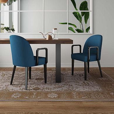 MANHATTAN COMFORT Modern Velvet Upholstered Dining Armchair Set of 2