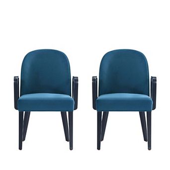 MANHATTAN COMFORT Modern Velvet Upholstered Dining Armchair Set of 2