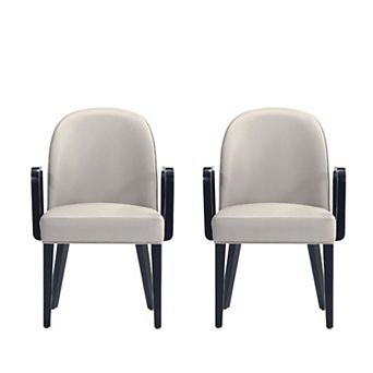 MANHATTAN COMFORT Modern Velvet Upholstered Dining Armchair Set of 2