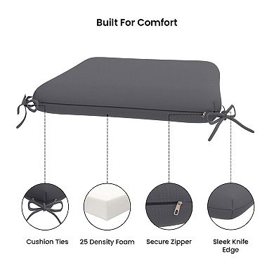 Covers&All 18"x 18" Outdoor/Indoor Dining Chair Cushion, High-Density 3" Foam Cushion