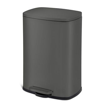 Qualiazero 50L / 13.2 Gallon Rectangular Stainless Steel Step Trash Can