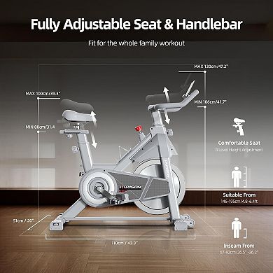 HARISON Magnetic Exercise Bike for Home, Stationary Bikes with iPad Holder (HRK-X12 Silver)