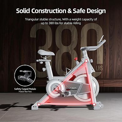 HARISON Magnetic Exercise Bike for Home, Stationary Bikes with iPad Holder (HRK-X12 Silver)