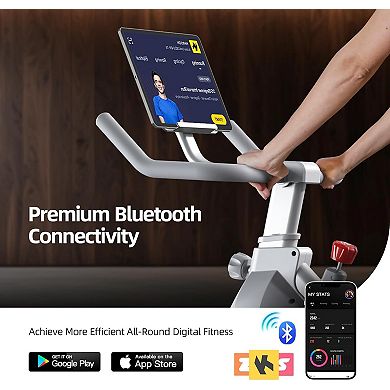 HARISON Magnetic Exercise Bike for Home, Stationary Bikes with iPad Holder (HRK-X12 Silver)