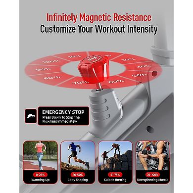HARISON Magnetic Exercise Bike for Home, Stationary Bikes with iPad Holder (HRK-X12 Silver)