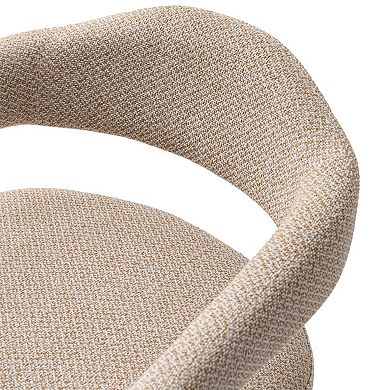 MANHATTAN COMFORT Aspen Tweed Upholstered Dining Armchair Set of 2