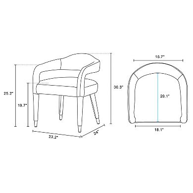 MANHATTAN COMFORT Aspen Tweed Upholstered Dining Armchair Set of 2