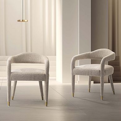 MANHATTAN COMFORT Aspen Tweed Upholstered Dining Armchair Set of 2