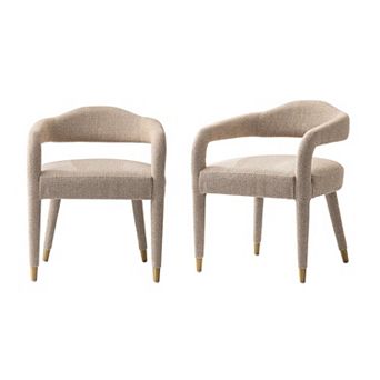 MANHATTAN COMFORT Aspen Tweed Upholstered Dining Armchair Set of 2