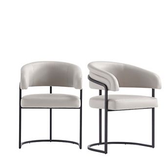 MANHATTAN COMFORT Augusta Vegan Leather Upholstered Dining Chair Set of 2
