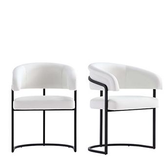 MANHATTAN COMFORT Augusta Vegan Leather Upholstered Dining Chair Set of 2