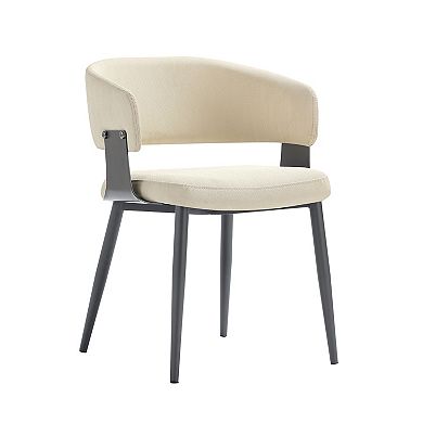 MANHATTAN COMFORT Luce Textured Vegan Leather Upholstered Dining Chair Set of 2