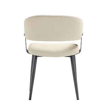 MANHATTAN COMFORT Luce Textured Vegan Leather Upholstered Dining Chair Set of 2