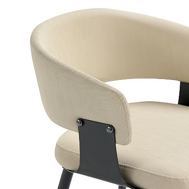 MANHATTAN COMFORT Luce Textured Vegan Leather Upholstered Dining Chair Set of 2