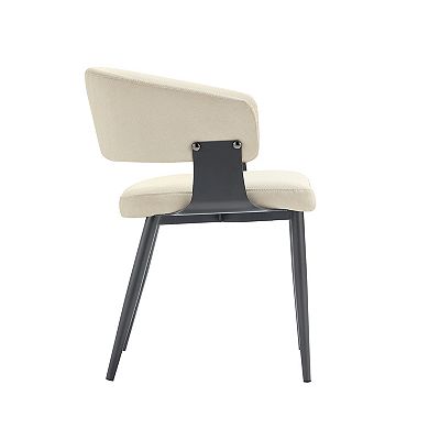 MANHATTAN COMFORT Luce Textured Vegan Leather Upholstered Dining Chair Set of 2